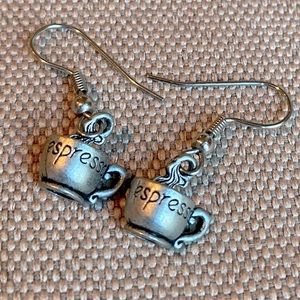 Adorable “espresso” earrings. Dainty earrings for the coffee lover!